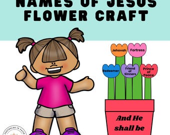 神の名の花のクラフト：印刷可能な日曜学校のアクティビティ（PDF）