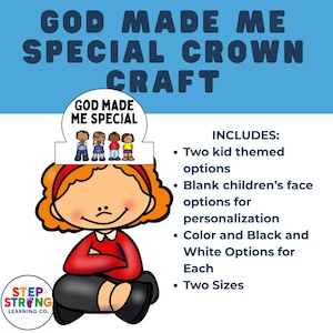 God Made Me Special Crown Craft: Christian Printable for Kids (PDF Pattern