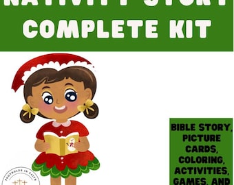 クリスマスストーリー聖書アクティビティキット：キリスト降誕のクラフトとゲーム（デジタルダウンロード）