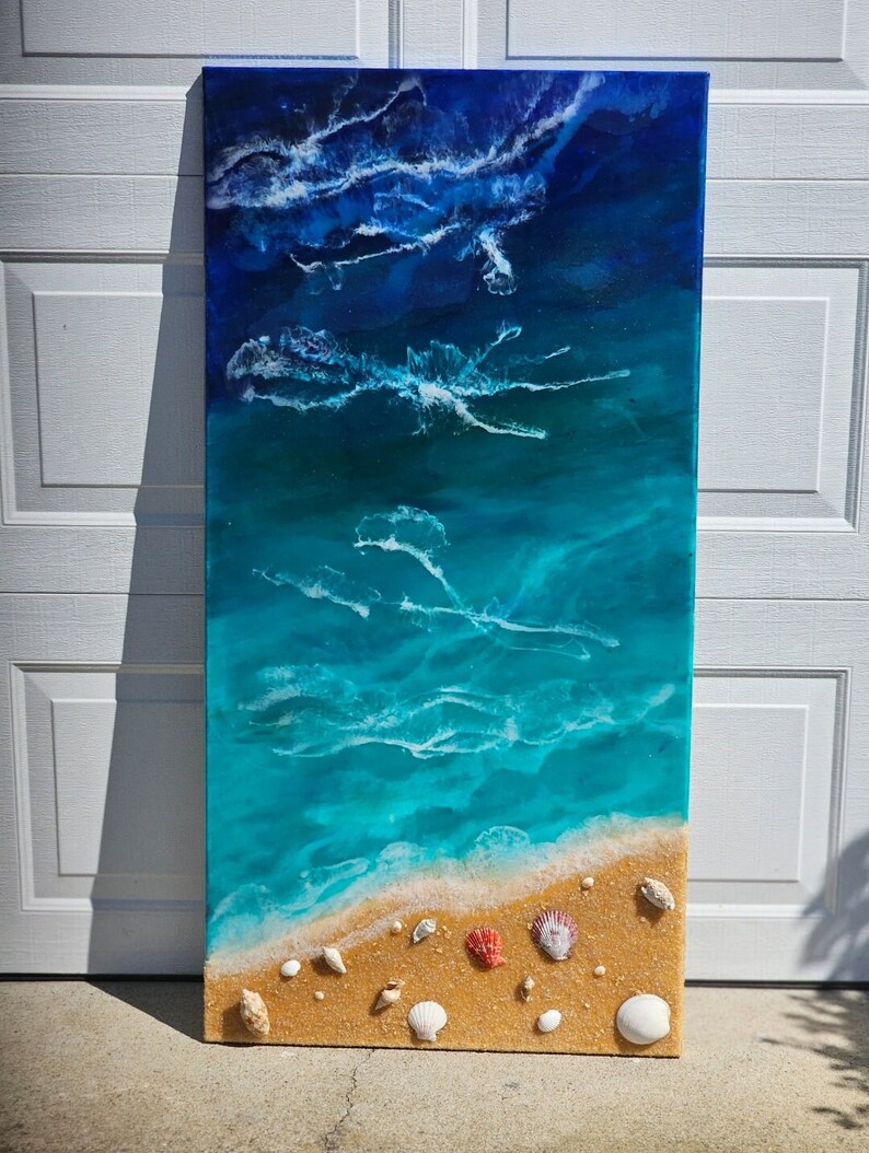 24x48 Beach Themed Acrylic Painting Etsy