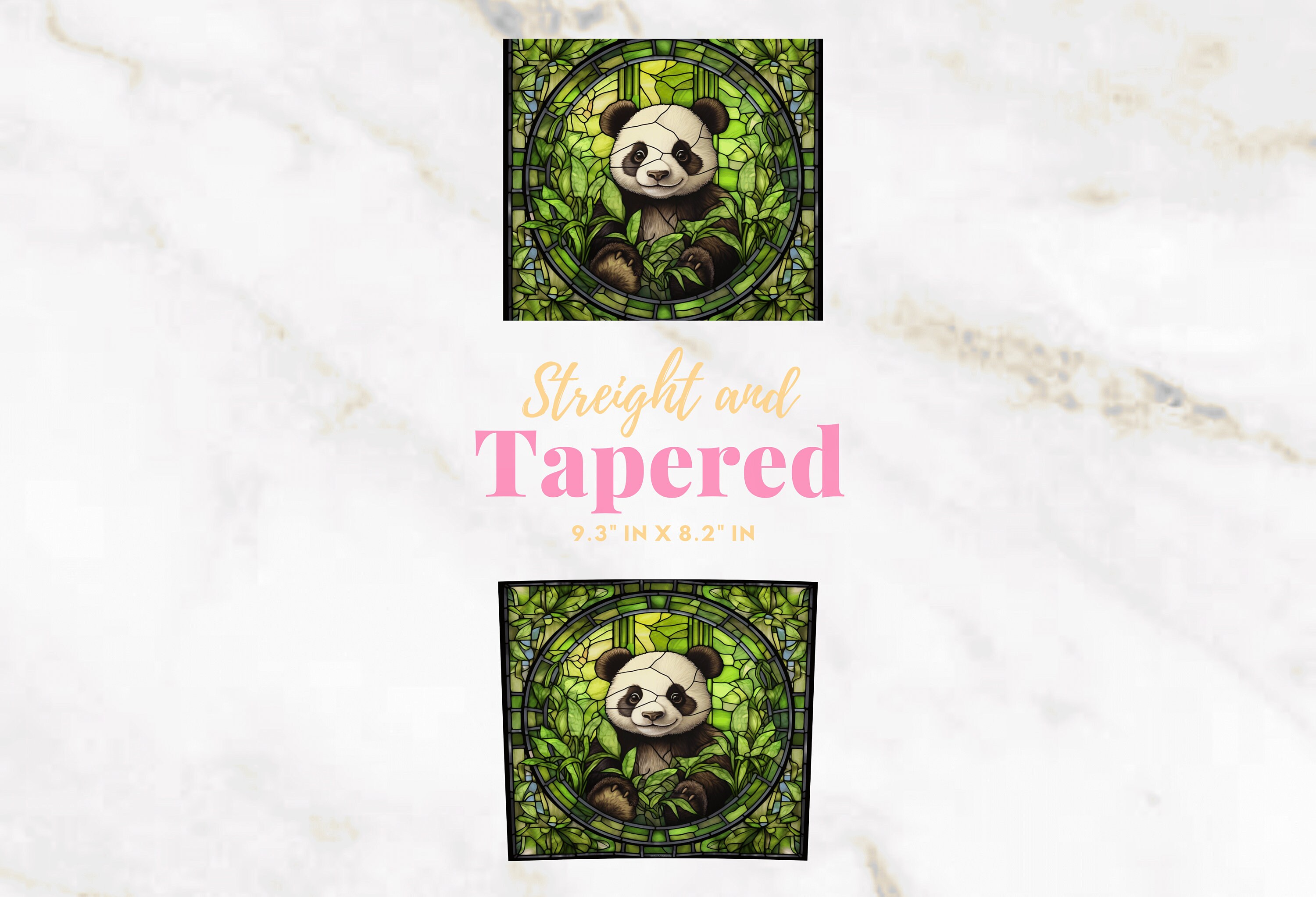 Cute Baby Panda Stained Glass Tumbler Wrap for 20 Oz Skinny - Etsy