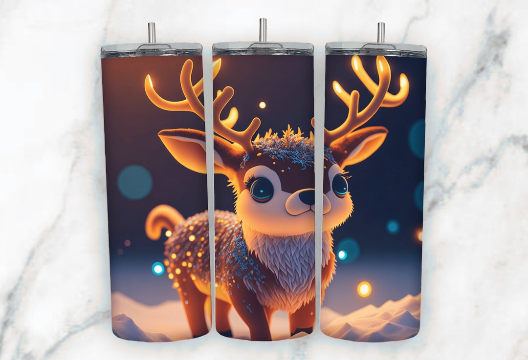 Christmas Tumbler Wrap, Cute Reindeer Tumbler Wrap for 20 Oz Skinny ...