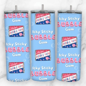 Ms Rachel Tumbler Wrap for 20 oz Skinny Tumbler PNG Sublimation Design Digital Download Tapered and Straight Icky Sticky Bubble Gum Tumbler
