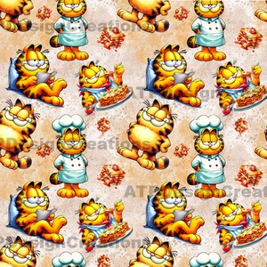 Garfield Seamless Pattern, Garfield Tumbler, Cartoon Seamless File, Garfield Digital Paper, Garfield Seamless File, Cute Seamless,