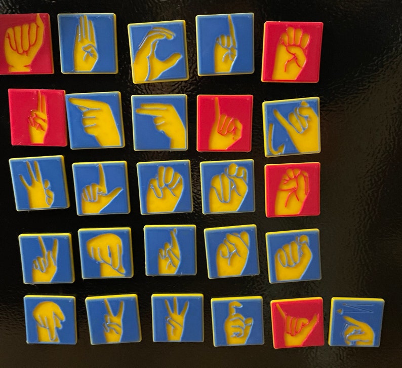 ASL Alphabet Tiles - Etsy