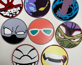 Embossed Villain Coasters: Glow-in-the-Dark Dabi Design