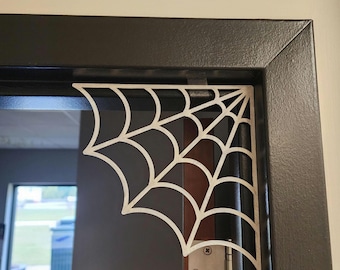 Lasergesneden houten spinnenweb | Decoratie deurkozijn Halloween