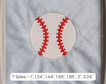 Baseball Embroidery Design – Sports Ball Machine Embroidery File in 7 Sizes – Baseball Stitch Design for Hats, Bags, Jerseys & Gifts
