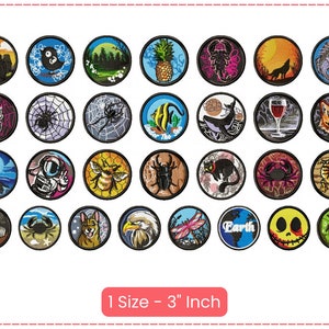 Embroidery Round Patch Collection, Patch Embroidery Designs for Uniform, Jackets, Begs and Caps, 1 Size, Instant Download