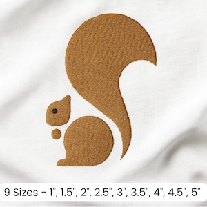 Cute Squirrel Embroidery Design - Instant Download Digital File - Woodland Animal Applique for Nature Lovers
