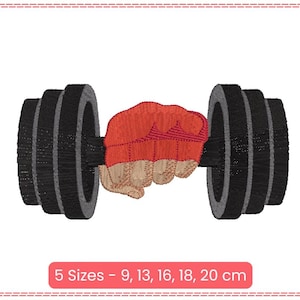 Gym Dumbbell Embroidery Design – Fitness & Workout Machine Embroidery File for Sports Enthusiasts