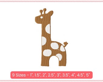 Cute Giraffe Embroidery Design | Baby Animal Machine Embroidery Pattern | Digital File – 9 Sizes