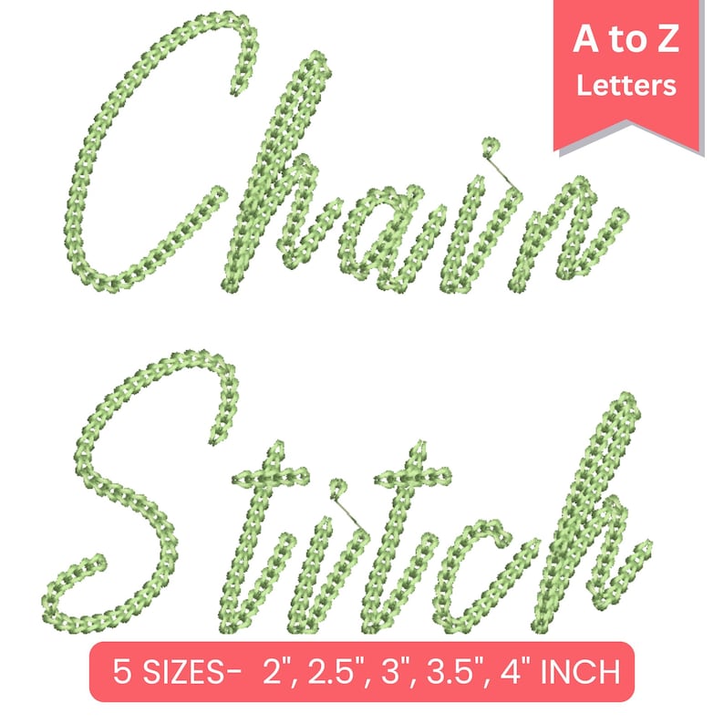 Chain Stitch Script Font, Cursive Machine Embroidery Alphabet With BX ...