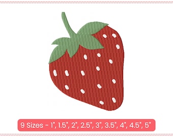 Strawberry Embroidery Design | Fruit Machine Embroidery Pattern | Instant Download Digital File – 9 Sizes