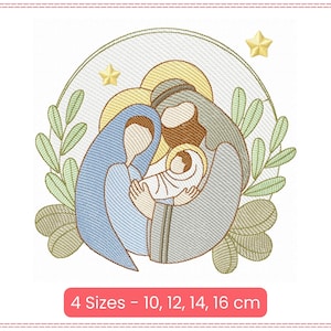 Holy Family Nativity Embroidery Design – 4 Sizes – Digital Download