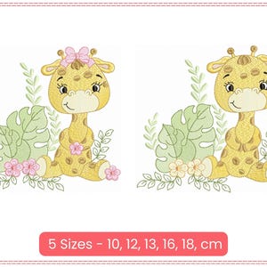 Adorable Baby Giraffe Embroidery Design – Boy & Girl Versions
