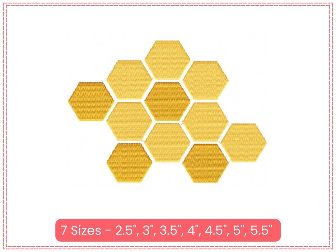 Honeycomb Embroidery Design | Bee Machine Embroidery Pattern | Instant ...
