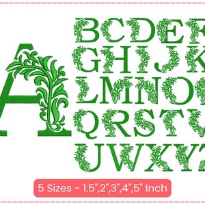 Floral Alphabets Machine Embroidery Designs, 5 Sizes, Instant Download, Perfect for Personalized Gifts