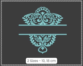 Elegant Floral Embroidery Border Design – 2 Sizes (10, 18 cm) – Digital Machine Embroidery File – Instant Download