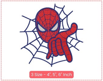 Spiderman Embroidery Design, Superhero Machine Embroidery Pattern