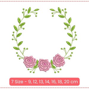 May include: A wreath of green leaves and pink roses, available in 7 sizes ranging from 9 to 20 centimeters.