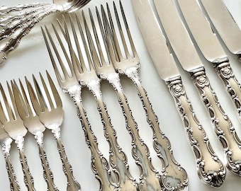 Vintage Birks Regency Louis De France Silver Plated Flatware Set For 4