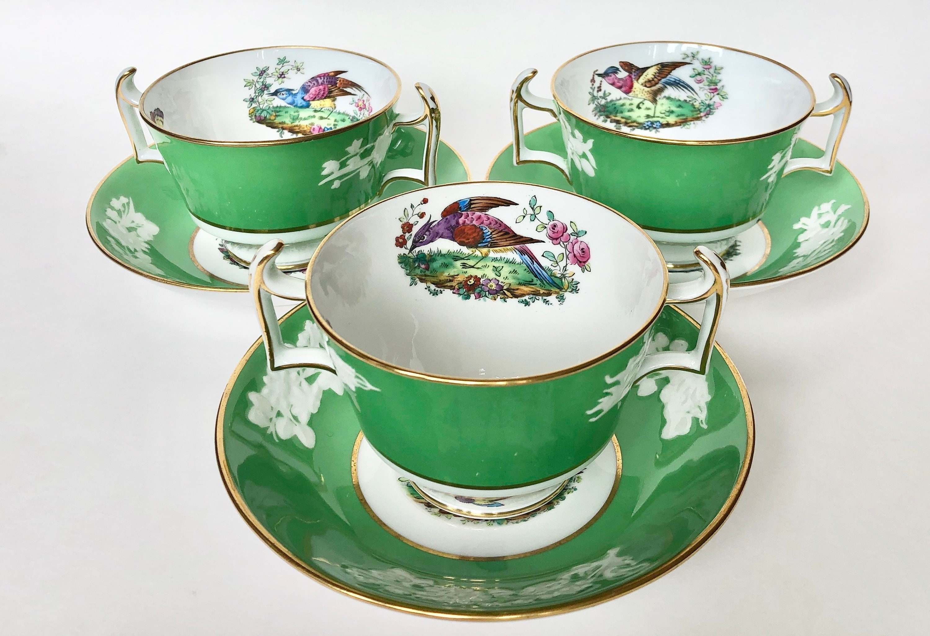 Single Vintage Espresso Cup or Sets Spode Woodland Pheasant Mini