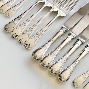 Vintage Birks Regency Plate Flatware Set: Queen Mary Design, 20 Piece