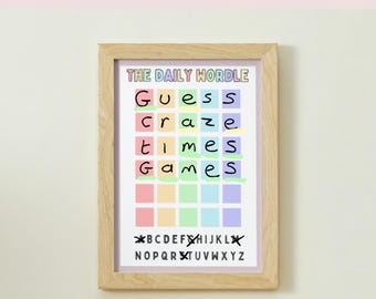 Wordle Wall Game PDF Printable and Playable