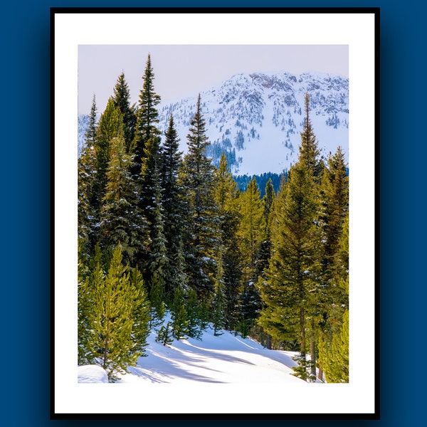 Montana Winter Mountain Landscape Wall Art Print, Travel Photography Print