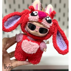 Handmade Crochet Outfit For Labubu, Cute Leroy Crochet Labubu Outfit, Handmade Clothes Accessories, Funny Labubu Outfit