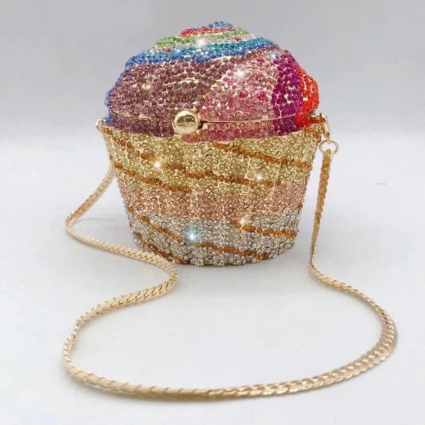 Cupcake Crystal Clutch Purse