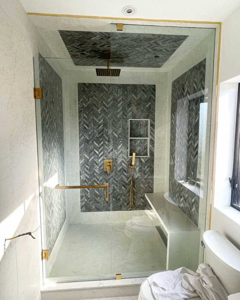 Brushed Gold 90 Degree Glass Door Shower Doors Hinge Etsy