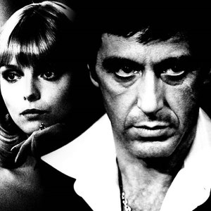 Pintura de Scarface • Tony Montana mirando • Impresión en lienzo | Decoración de pared para sala de estar, dormitorio, oficina | Lienzo de Scarface
