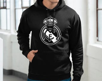 Real Madrid Hoodie – Logo – Pullover – Trainingsanzug – Pullover – Madrid – UEFA – Champions League – Fußball – Schwarz – Herren