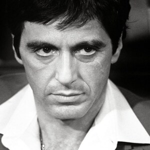 Pintura de Scarface • Tony Montana Focus • Impresión en lienzo | Decoración de pared para sala de estar, dormitorio, oficina | Lienzo de Scarface