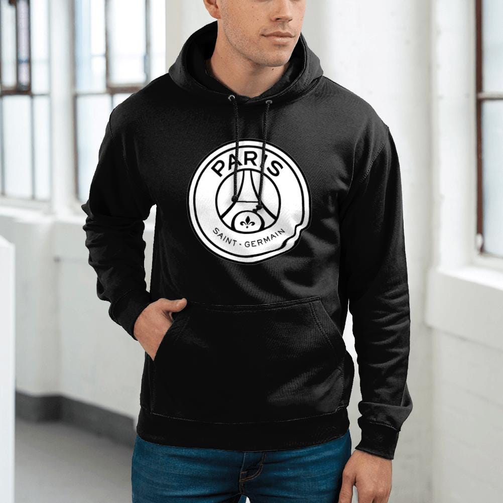 PSG Hoodie Logo Sweater Tracksuit Sweater Paris Saint Germain UEFA Champions League Football Black Men Etsy