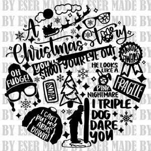 Custom Christmas Story Theme Collage Svg, Png, Dxf, Eps, Jpg, Design, Christmas Story Svg, Xmas Shirt, Cricut Cut File, Digital Design