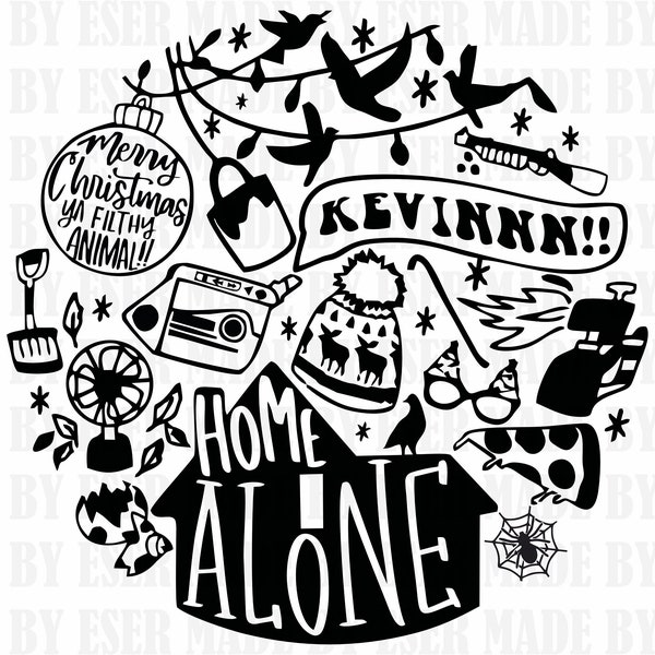 Custom Home Alone Christmas Collage Svg, Png, Eps, Dxf, Jpg, Design Home Alone Svg, Christmas Svg, Png, Cricut Cut File, Digital Design