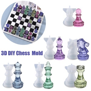 Silicone Chess Mold Clear Resin Mold for Chess Chess Molds for Craft Making  DIY International Chess Moulds 3d Chess Mold 