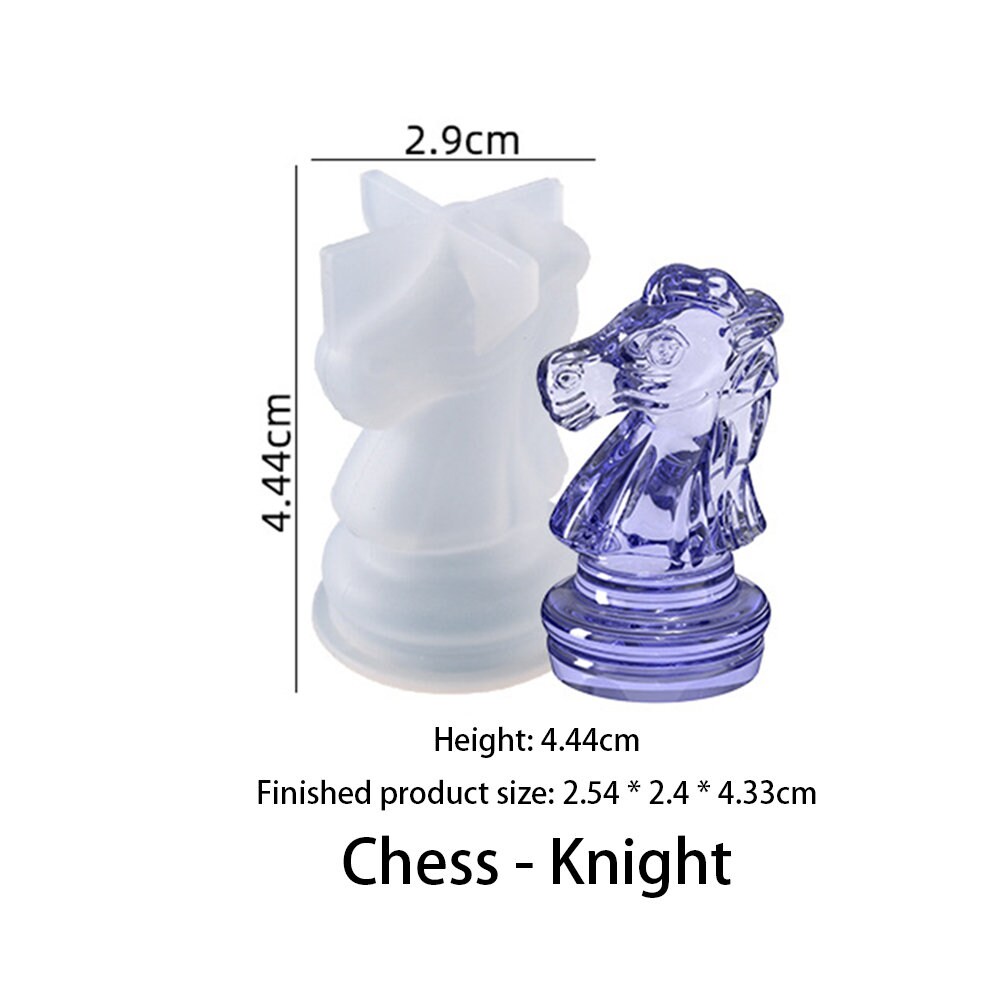 Chess Piece Crystal Epoxy Resin Mold, Queen, King 6, Three