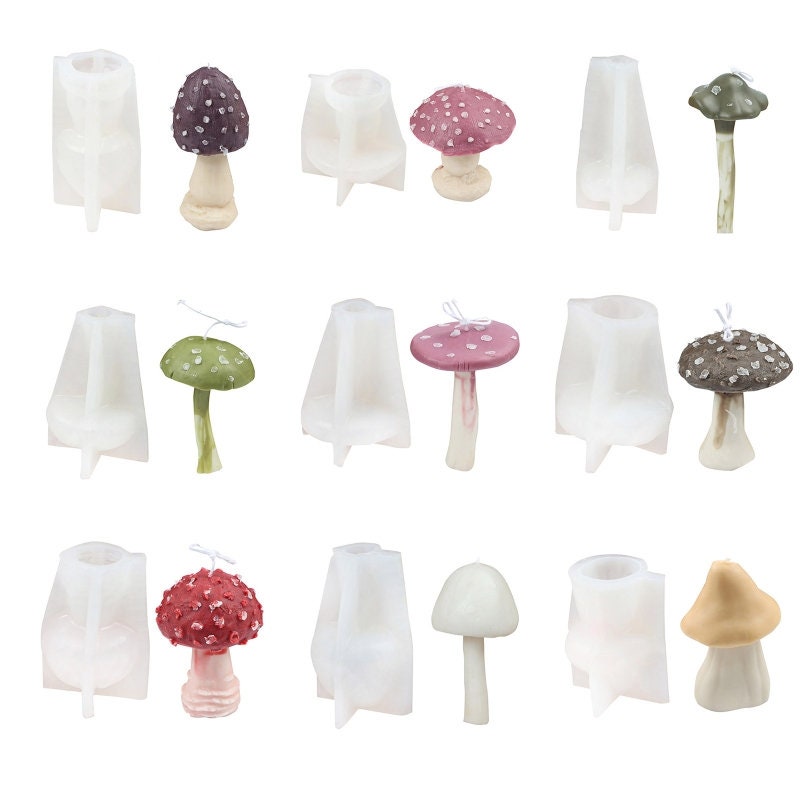 Mushroom Silicone Mold Set 3D Candle Molds Epoxy Resin Casting