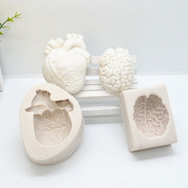 Moule en silicone Heart And Brain pour la cuisson, la décoration de gâteaux