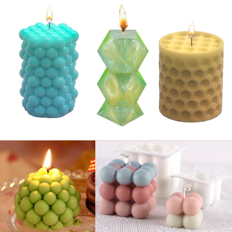 Bubble Candle Molds Silicone Mold For Candles Making Diy 3d - Temu