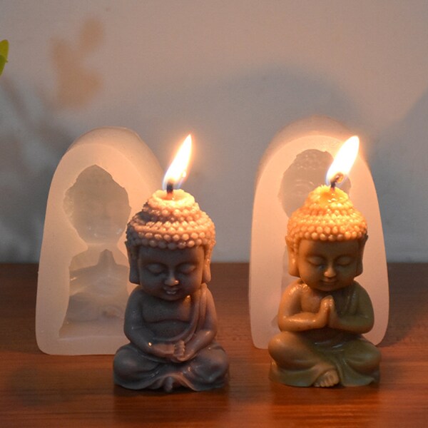 Buddha Silicone Candle Mold, Church Buddha Incense Candle Plaster Decoration Mold, Diy Church Candle Production Supplies