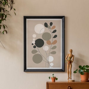 Boho Flower Prints, Modern Wall Art, White Background Floral Decor, Chic Home Decoration, Minimalist Botanical Artwork