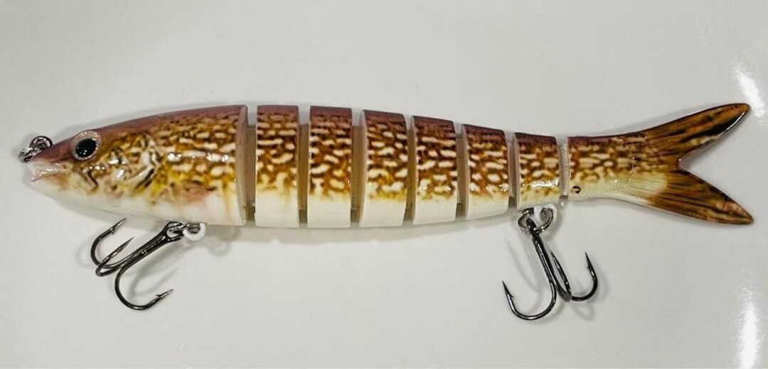 Pickerel Fishing Lure 8 Segment Realistic Multijointed Etsy