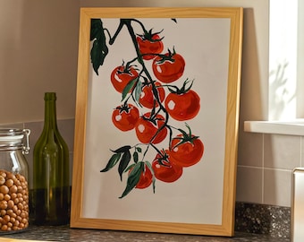 Kitchen Wall Art Tomato Print, Tomato Poster, Kitchen Gifts, Italian Kitchen Art, Kitchen Prints, Food Print, Food Art, Kitchen Art Print