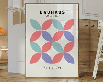 Arte mural abstracto Impresión Bauhaus, Bauhaus, Cartel de la Bauhaus, Descarga digital, Moderno de mediados de siglo, Cartel de exposición, Impresiones digitales