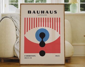 Bauhaus Poster, Bauhaus Print, Mid Century Modern, Abstract Wall Art, Digital Download, Exhibition Poster, Bauhaus, Modern Wall Art